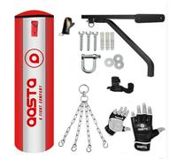 5ft Filled Heavy Punch Bag Wall Bracket Boxing Set