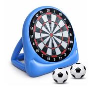 5FT Giant Inflatable Soccer Dart Board Game with 2x Sticky Balls, Electric Air Pump, Hand Pump, 2x Patches, Portable Football Target Dart Game for Kids & Adults (Without Air Pump)