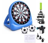 5ft Giant Inflatable Soccer Target Dart Board for Kids with Air Pump -3 Nozzles & Family Velcro Dart board Set with 2 Footballs & Electric Pump Outdoor Garden Yard Party Football Training Game