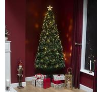 5ft Green Fibre Optic Tree with Warm White LED's and Fibres