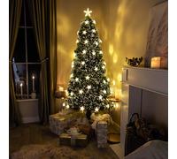 5ft Green Fibre Optic Tree with Warm White LED's and Stars