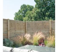 Forest Garden Pressure Treated Contemporary Double Slatted Fence Panel 1.8m x 1.5m Mixed Softwood