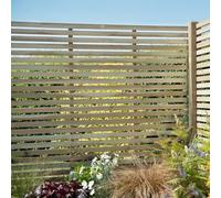 5ft High Forest Contemporary Slatted Fence Panel - Pressure Treated