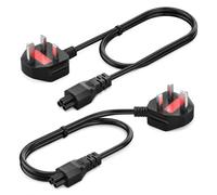 5FT IEC C5 Power Lead, US 3 Prong Plug to 3 Slot Cloverleaf End, 18AWG 10A 125V Cord for Laptop Charger Block, Monitor Adapter, Office Projector, Printer, PS Xbox, Replacement Desk Line, Daily Backup