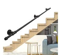 5ft Indoor Outdoor Railing KitModern Grab Rawith Wall Support Bracket for Steps Sturdy for Safety and Stability