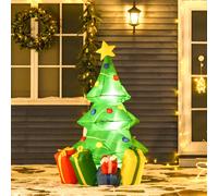5ft Inflatable Christmas Tree Xmas Airblown Holiday Decoration Lawn HOMCOM Green One Size