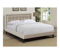 (5ft Kingsize, Stone) Fabric Bedframe With Buttoned Headboard In Various Sizes And Colours