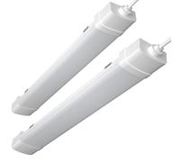 5FT LED Batten Lights,50W Linkable LED Tube Light,6500K Cold White Fluorescent Light Tubes,IP65 Waterproof 5000LM Ceiling Surface Mounted Light,LED Strip Light for Bathroom Kitchen Office Garage