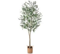 5FT Olive Tree Artificial, Large Faux Olive Tree Indoor with Woven Pot, Tall Artificial Indoor Plant Realistic Fake Plants Perfect for Home Office Living Room Balcony Corner Office Decor