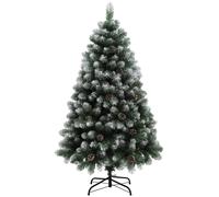 HOMCOM 5ft Artificial Pine Christmas Tree With Pinecones - Steel Base | TJ Hughes