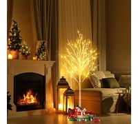 5FT Pre-Lit Snowflake Christmas Tree with 72 Warm White LED Lights, 150cm PVC Artificial Holiday Tree for Home Decor