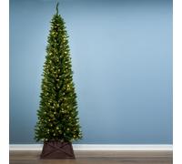 (5ft, Pre-lit) The Green Pencil Christmas Tree | 4ft-8ft | Unlit or Pre-lit | Christmas Tree World
