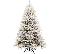 5FT Prelit Christmas Tree Green Artificial Snowy Yukon Pine Xmas Decor
