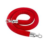 5ft Red Velvet Stanchion Rope with Clips - Crowd Control Queue Divider for Events Parties & Theaters - Stylish & Premium Quality Barrier Rope