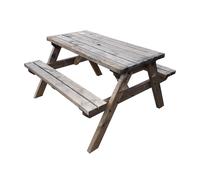 (5ft, Rustic Brown) CLASSIC Wooden Pub Style Picnic Table and Bench - Garden Furniture