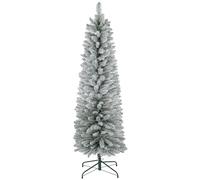 5ft Slim Christmas Tree Artificial - White Frosted Green 263 Tips