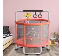 5ft Trampoline with Enclosure Net, Kids Trampoline for Age 3-10Years, 200kg Children Trampolines with Basketball Hoop, Indoor/Outdoor Toddler Trampolines, Swing, Sandbag, Ocean Balls (200kg)