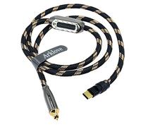 5ft USB c to Optical Cable Opt Male Type-c to Digital Optical Fiber Optic Audio Interface Female Adapter Wire Toslink Cord for dac amp Sound Preamp Amplifier DSD64 dsd128 192K with Phone