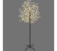 NETTA 5FT LED Cherry Blossom Tree, Pre-Lit 250 Lights, Auto-Off Timer and 8 Lighting Modes, 3M Power Cable, Suitable for Indoor and Outdoor Use - Warm White
