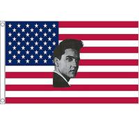 5ft x 3ft (150 x 90 cm) USA Elvis Presley United States Of America 100% Polyester Material Flag Banner Ideal For Pub Club School Festival Business Party Decoration