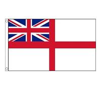 5ft x 3ft (150 x 90 cm) White Ensign Navy Naval British Military Forces Troops 100% Polyester Material Flag Banner Ideal For Pub Club School Festival Business Party Decoration