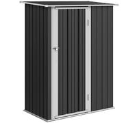 5ft x 3ft Garden Storage Shed Galvanised Outdoor Metal Shed Waterproof Dark Grey