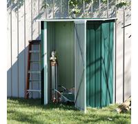 5ft x 3ft Outdoor Storage Shed Steel Garden Shed w/ Lockable Door for Garden Outsunny Green One Size