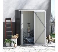 5ft x 3ft Outdoor Storage Shed Steel Garden Shed w/ Lockable Door for Garden Outsunny Grey One Size