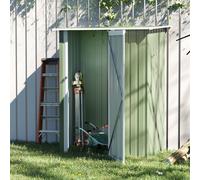 5ft x 3ft Outdoor Storage Shed Steel Garden Shed w/ Lockable Door for Garden Outsunny Light Green One Size
