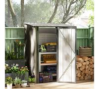 5ft x 3ft Outdoor Storage Shed Steel Garden Shed w/ Lockable Door for Garden Outsunny Light Grey One Size