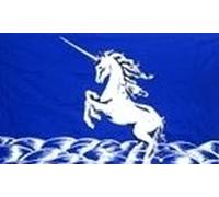 5ft x 3ft Unicorn Mythical Horse Blue Flag