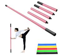 5ft Yoga Stick - Sturdy Steel Adjustable Stretching Stick for Mobility, Flexibility & Balance | Non-Slip Ends & Foam Handles | Exercise Pole for Fitness, Physical Therapy, Posture Correction Pink