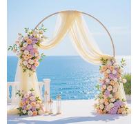 5ftx26ft Champagne Ceiling Drapes for Wedding 4 Panels Tent Drapes Ceiling Drapery Chiffon Tulle Curtains Backdrop Arch Draping Curtains for Party Ceremony Birthday Baby Shower Stage Decoration