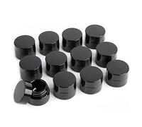 5g/10g Thick Black UV Protection Small Glass Jars with Lids 5ml/10ml Concentrate Jars for Airtight Storage Wax Leaf Salve Cream Refillable Containers Jar(A capacity: 5ml 12PCS)