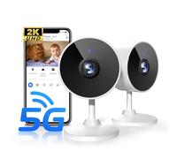 [5G & 2.4G] 2K Indoor Security Cameras for Home Security, AI Voice Change for 2-Way Talk, Motion Detection, Night Vision, 24/7 SD Recording/Cloud Storage, Baby Monitor/Dog/Pet Camera with Phone App, 2