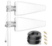 5G/4G LTE Outdoor Antenna Signal Amplifier MIMO Log Periodic 698-3800MHz, 7-12dBi, with 10m Cable, SMA/TS9 Connector, for 5G 4G Router