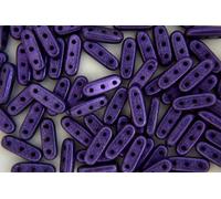 5g CzechMates Beam Beads Matte Metallic Suede Purple Three Hole 10x3x2mm Unique Beading Supplies Jewellery Making Czech Republic