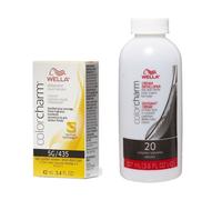 (5G + Developer (Vol. 20) 3.6oz ) Wella Color Charm Haircolor 5G Light Golden Brown