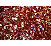5g Miyuki Half Tila Japanese Glass Beads 5x2.3mm 9257 Transparent Topaz AB Square Two Hole Unique Beading Supplies Jewellery Making Japan
