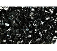 5g Miyuki Half Tila Japanese Glass Beads 5x2.3mm 9401 Black Square Two Hole Unique Beading Supplies Jewellery Making Japan