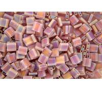 5g Miyuki Tila Japanese Glass Beads 5x5mm 9142FR Matte Transparent Smoky Amethyst AB Square Two Hole Unique Beading Supplies Jewellery Making Japan