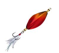 5g Rotating Spinner Lure Metal Sequin Fishing Lure Long Casting Spinnerbait with Hook Feather for Bass Trout Pike Freshwater Saltwater Red 5g