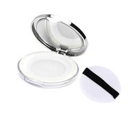 5g Silver Plastic Empty Loose Powder Container with Mirror and Puff Refillable Elasticated Net Sifter Powdering Case Portable DIY Makeup Powders Box Travel Cosmetic Jars