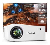 5G WiFi Bluetooth Projector, Native 1080P Outdoor Movie Projector with 200" Display, 380ANSI Home Theater Video Projector 4K Supported, LED Video Projector Compatible with TV Stick, Phone/PC