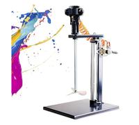 5Gallon Pneumatic Paint Mixer Machine, Stainless Steel Automatic Lift Paint Stirrer with Stand, Desktop Vertical Air Agitator, Height Adjustable(Three Impellers)