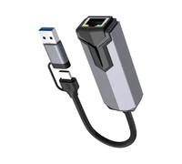 5gb Network Card,Double-Ports High-Speed 5gbps - 5g Wired USB Network Card PC Adapter,for Video Conferencing Live Streaming Internet Connection Home Office