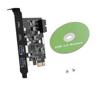 5Gbps PCI Express to Type C USB-A Type-E 19-PIN Expansion Card 6-Ports USB PCIe Card