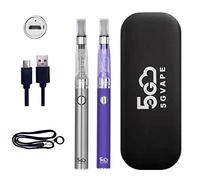 5GVAPE Electronic Cigarette eGo CE4 USB Charge Rechargeable Battery, E Cigarette Vape Pens 2 Packs Shisha Starter Kit, Easy Top Refill Tank, Vape Pen Travel Set E Cig,No E-Liquid