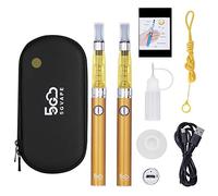 5GVAPE Electronic Cigarette EVOD EGO CE4 E Cigarette Vape Pens 2 Packs Shisha Starter Kit,USB Rechargeable Battery,1.6ml Top Fill CE4 Tank Atomizer,No E Liquid (Gold)