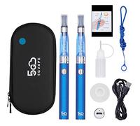 5GVAPE Electronic Cigarette EVOD EGO CE4 E Cigarette Vape Pens 2 Packs Shisha Starter Kit,USB Rechargeable Battery,1.6ml Top Fill CE4 Tank Atomizer,No E Liquid (Blue)